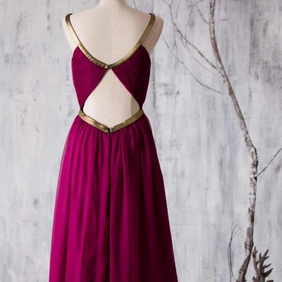 NWT A-line formal floor length chiffon dress - Picture 4 of 4